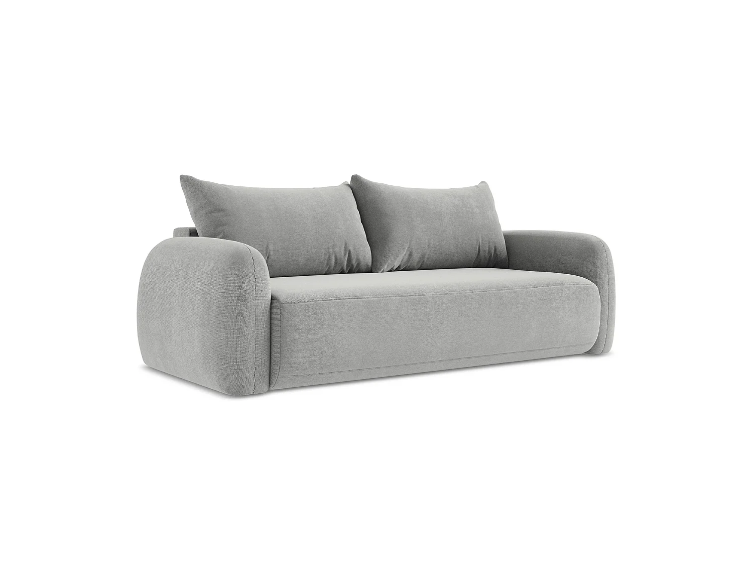 Canapé 3 places convertible en tissu texturé - gris clair - AMALFI