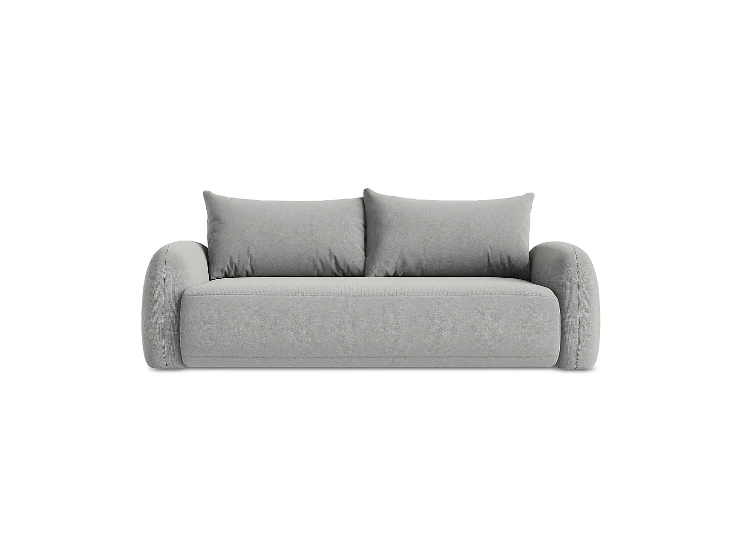 Canapé 3 places convertible en tissu texturé - gris clair - AMALFI