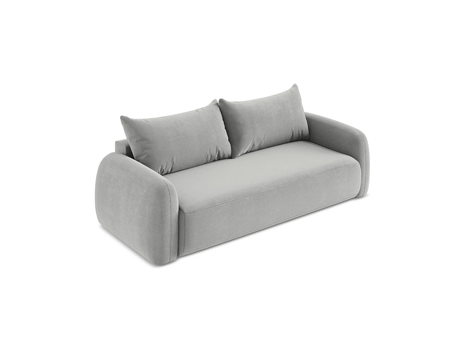Canapé 3 places convertible en tissu texturé - gris clair - AMALFI