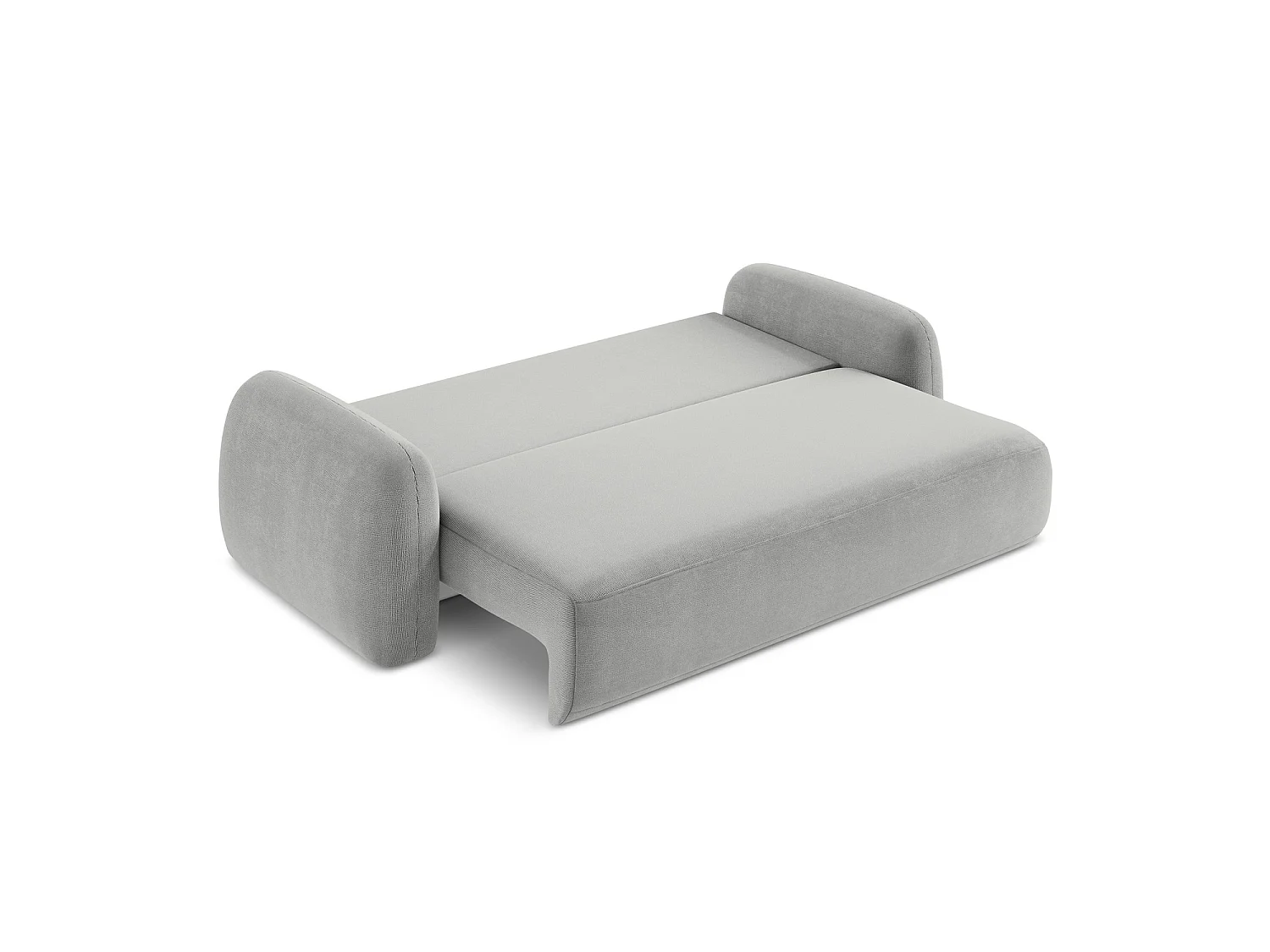 Canapé 3 places convertible en tissu texturé - gris clair - AMALFI