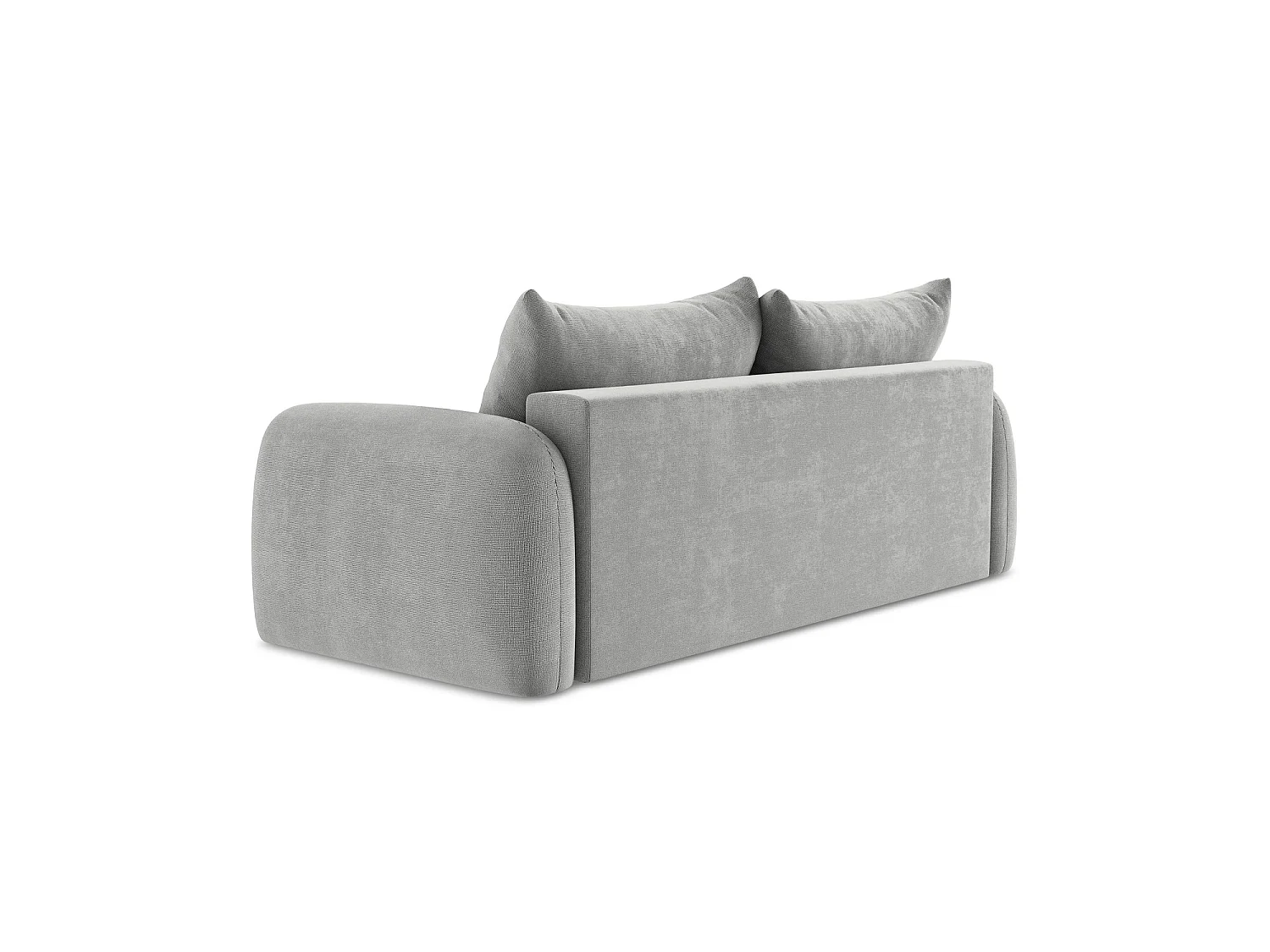 Canapé 3 places convertible en tissu texturé - gris clair - AMALFI