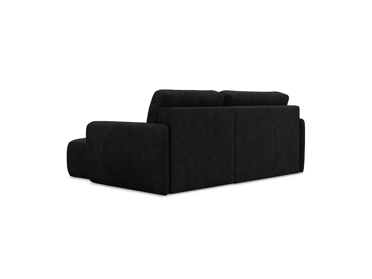 Canapé d'angle droit convertible en tissu chenille - noir - CORLE