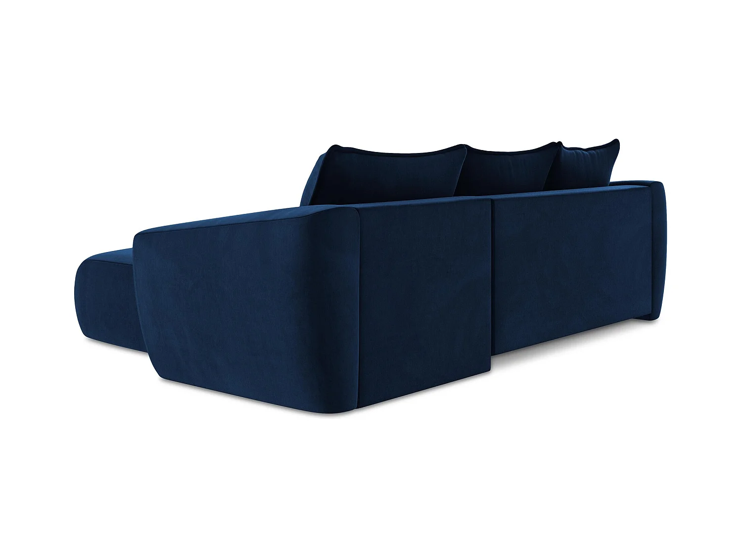 Canapé d'angle droit convertible en velours - bleu royal - GUAVA
