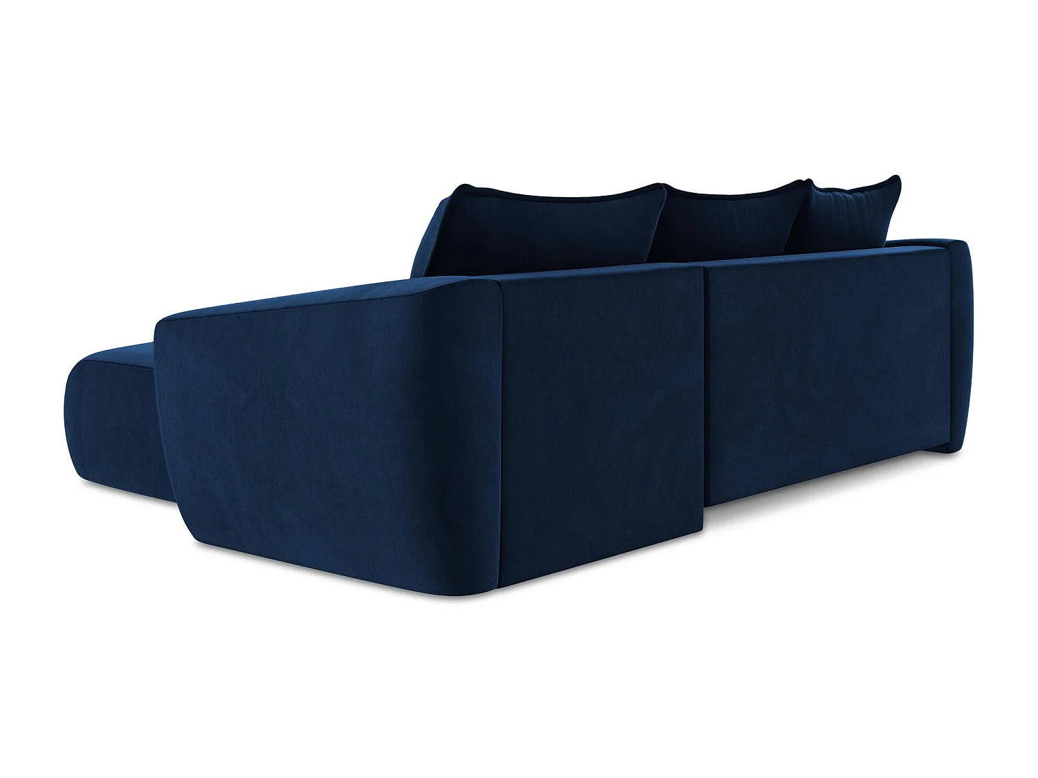 Canapé d'angle droit convertible en velours - bleu royal - GUAVA