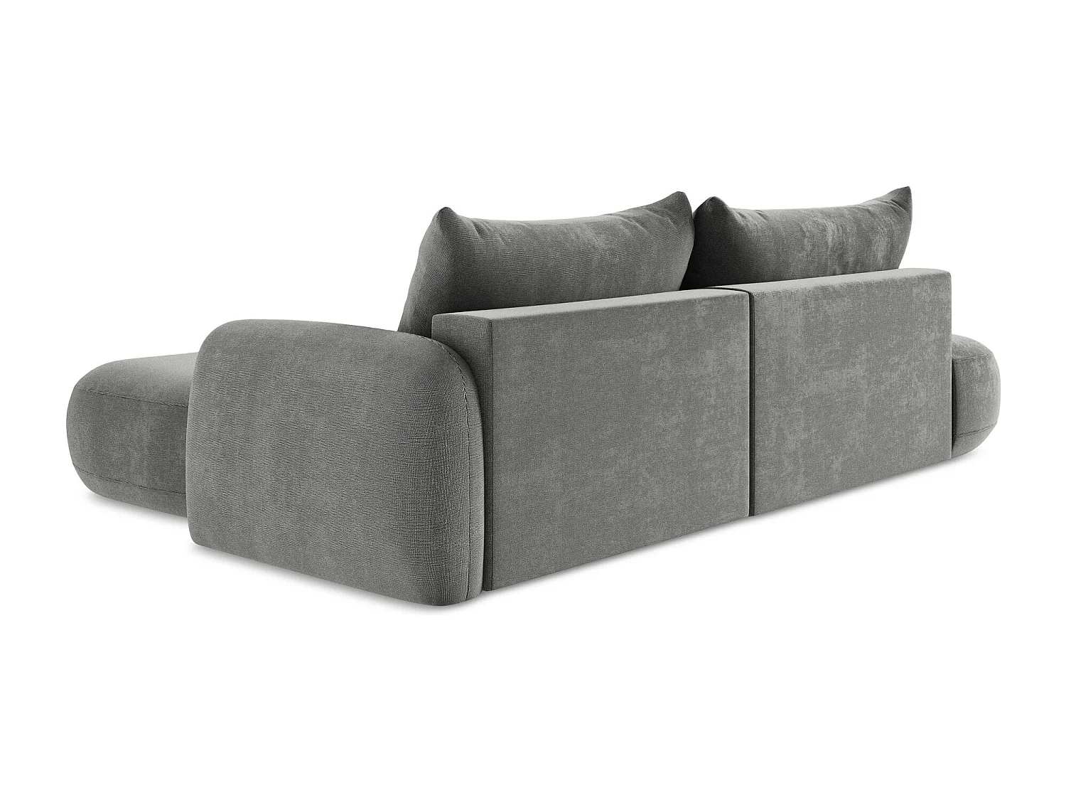 Canapé d'angle droit convertible en tissu texturé - gris - HALE