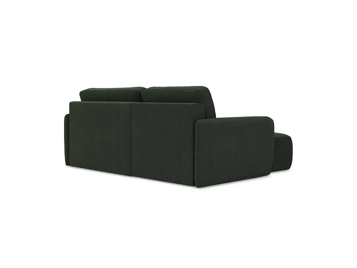 Canapé d’angle 2 places gauche convertible en tissu texturé - bouteille verte - CORLE