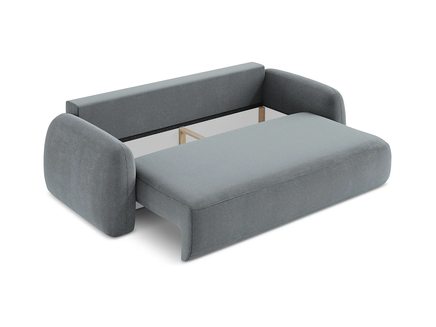 Canapé 3 places convertible en tissu texturé - jeans - HALE