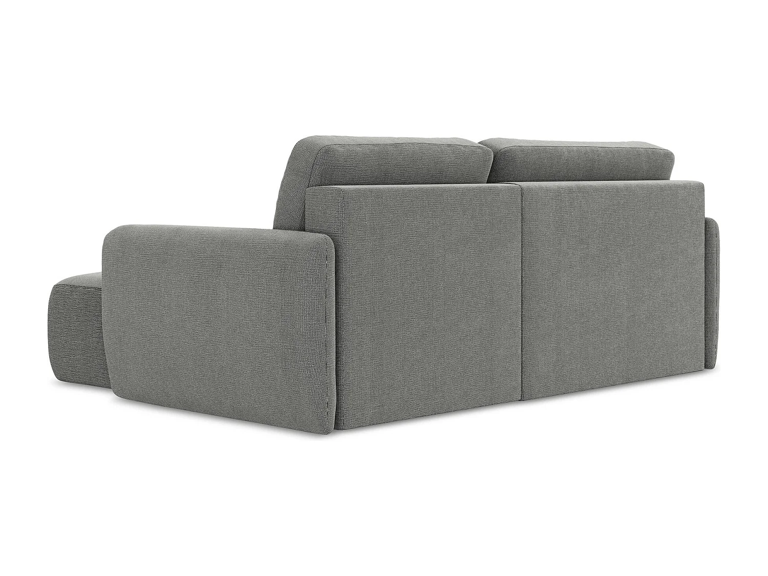 Canapé d'angle droit convertible en tissu texturé - gris - LILO