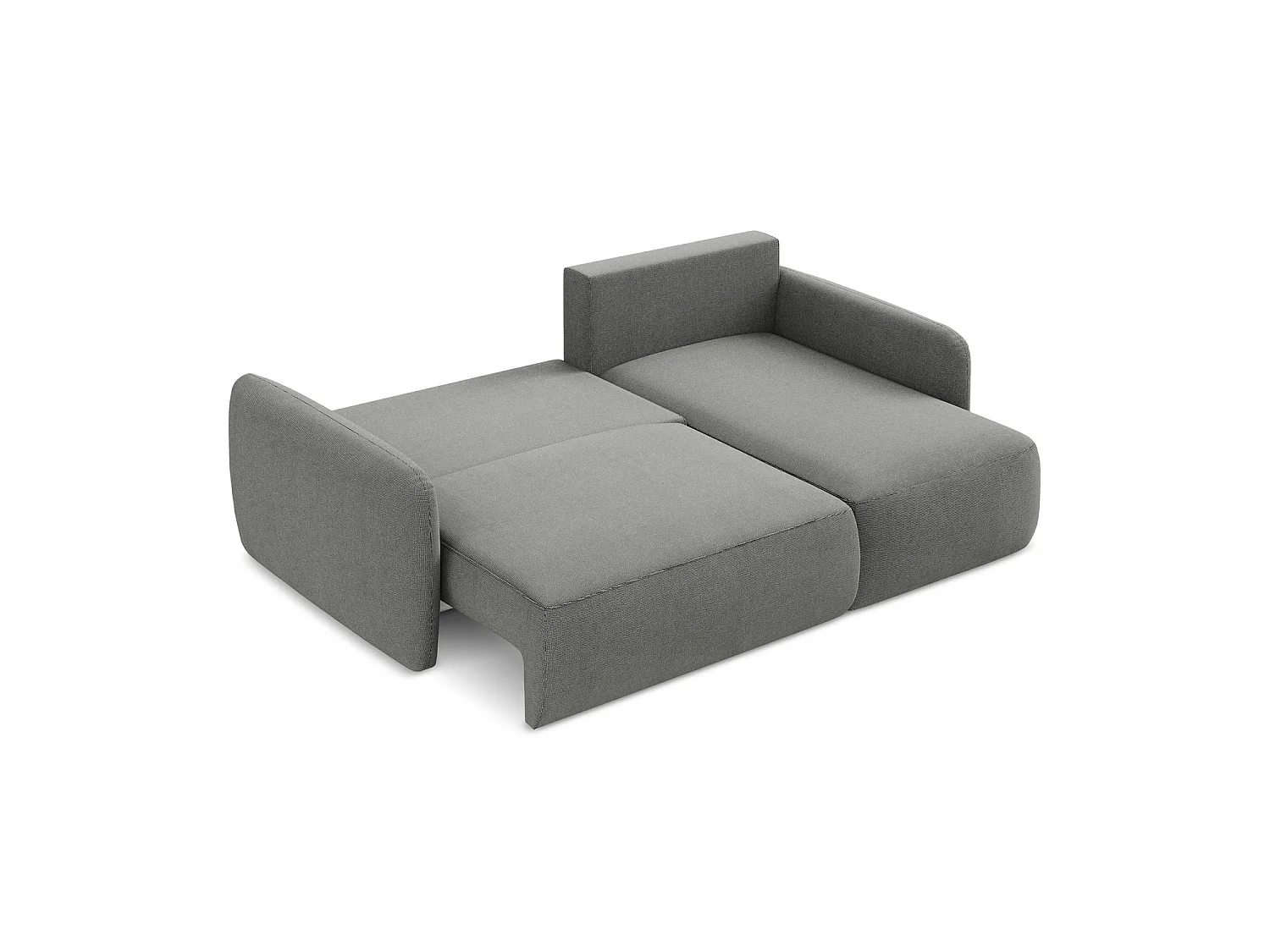 Canapé d'angle droit convertible en tissu texturé - gris - CORLE