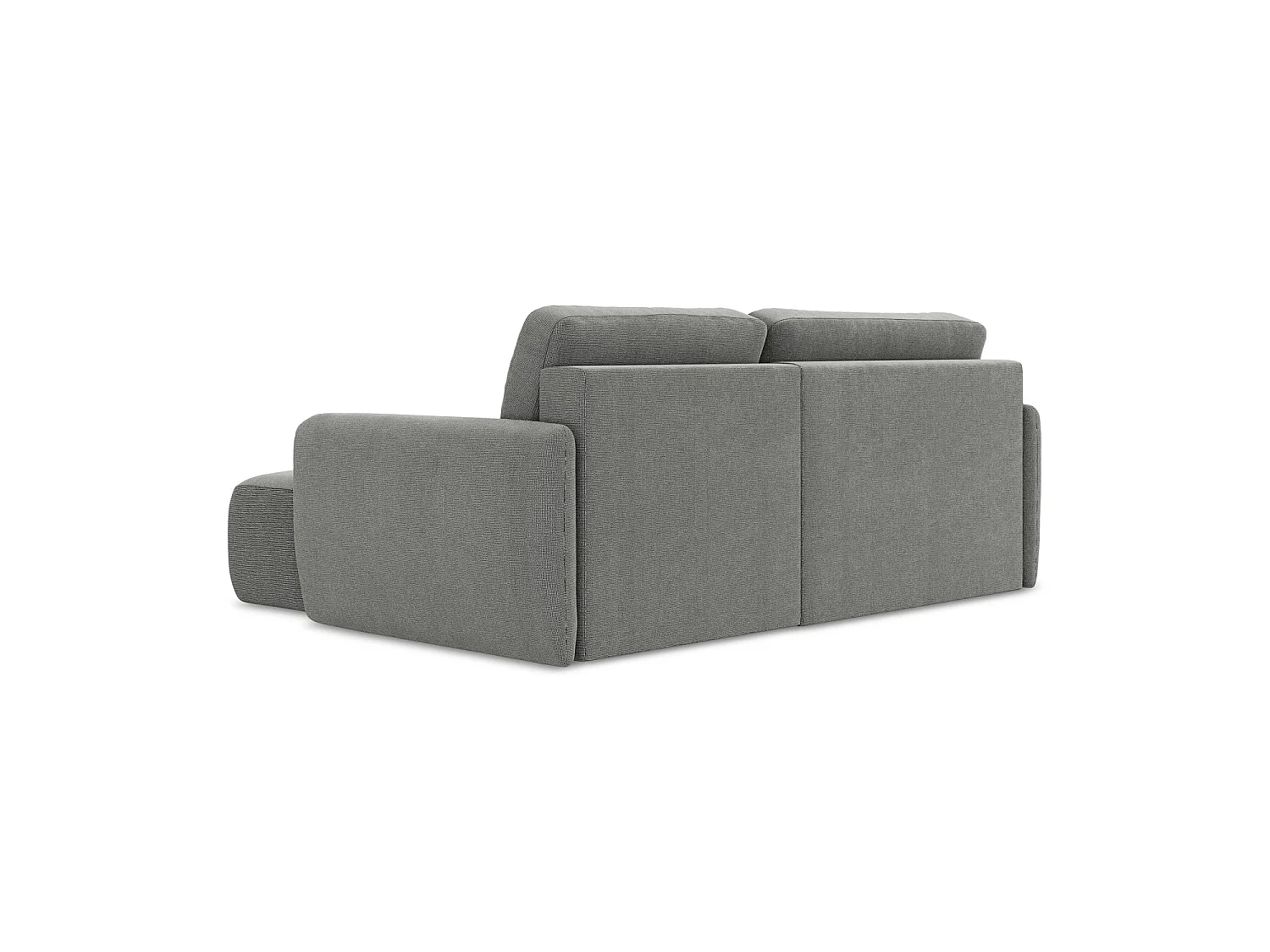 Canapé d'angle droit convertible en tissu texturé - gris - CORLE