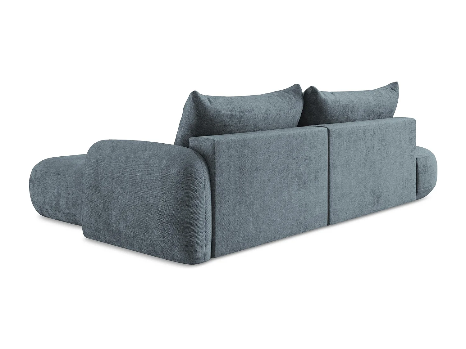 Canapé d'angle droit convertible en tissu chenille - jeans - HALE