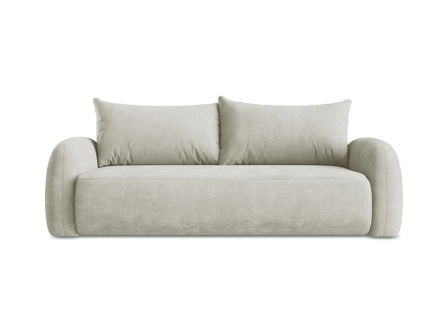 Canapé 3 places convertible en tissu chenille - perle - HALE