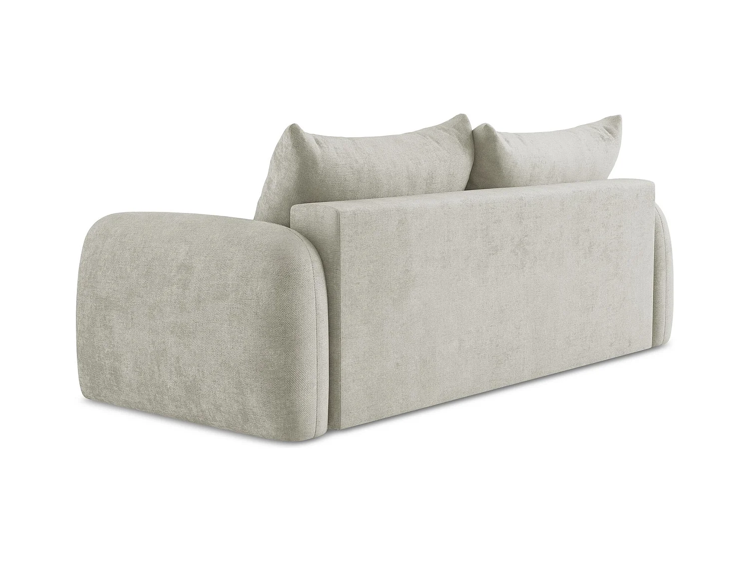 Canapé 3 places convertible en tissu chenille - perle - HALE