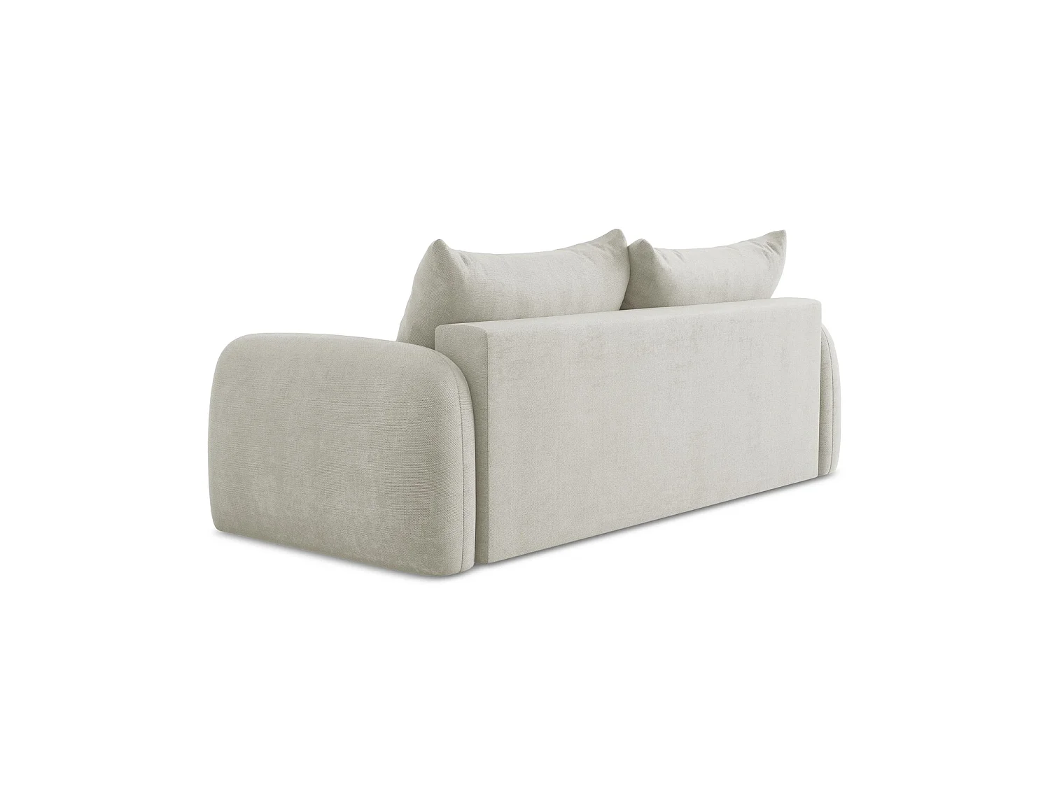 Canapé 3 places convertible en tissu chenille - perle - AMALFI