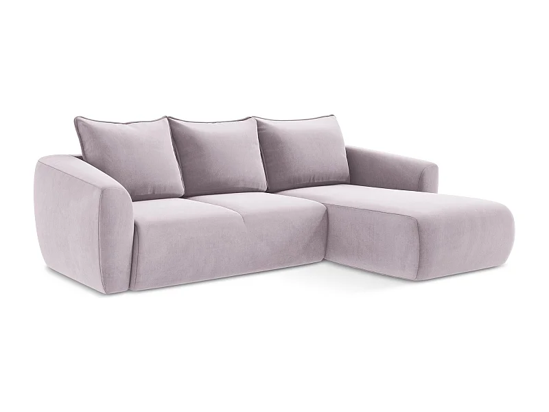 Ecksofa mit Schlaffunktion - Ecke Rechts - Samt - Lavendel - GUAVA