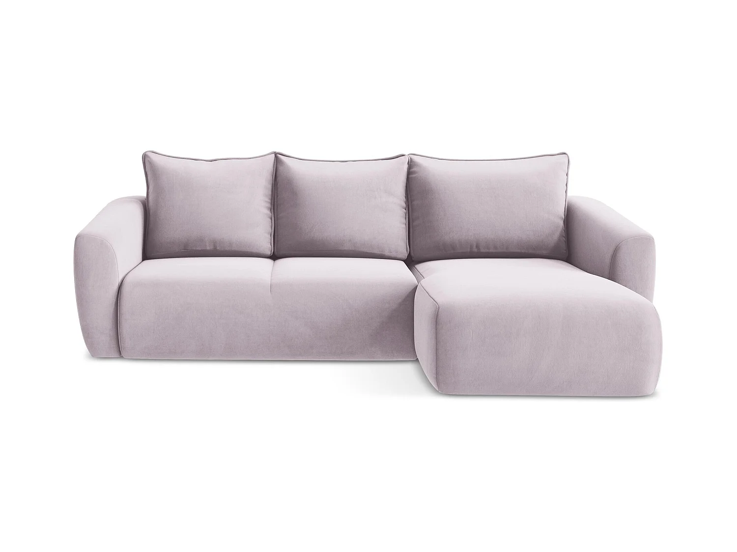 Canapé d'angle droit convertible en velours - lavande - GUAVA