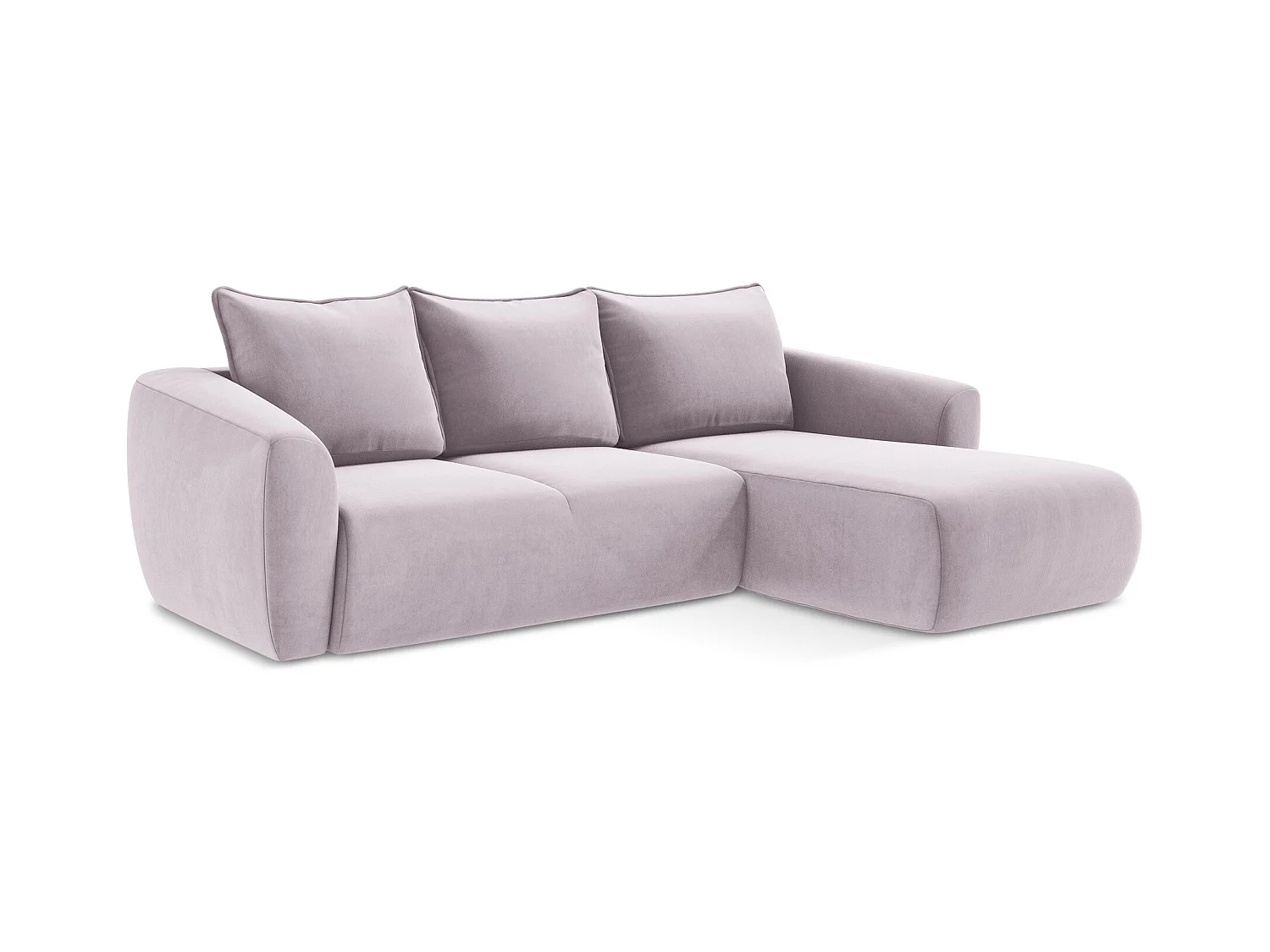Ecksofa mit Schlaffunktion - Ecke Rechts - Samt - Lavendel - GUAVA