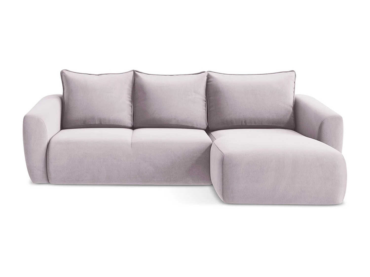 Canapé d'angle droit convertible en velours - lavande - GUAVA