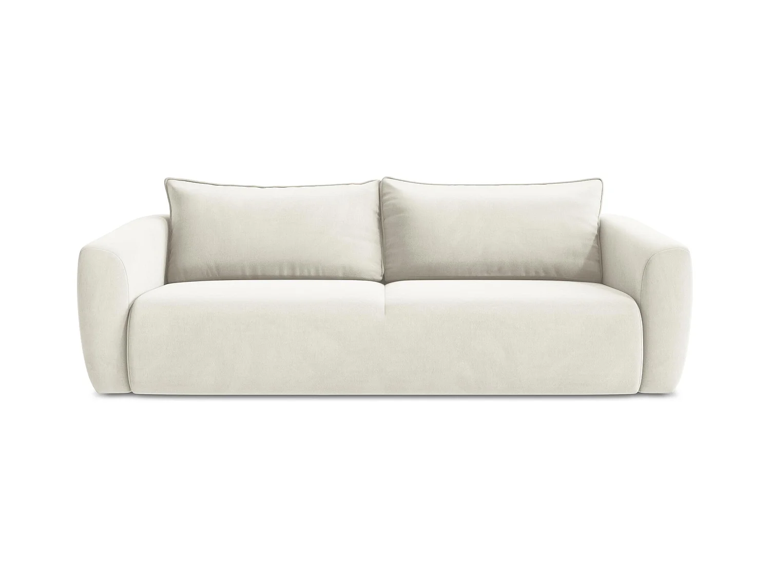 Canapé 3 places convertible en velours - beige clair - GUAVA