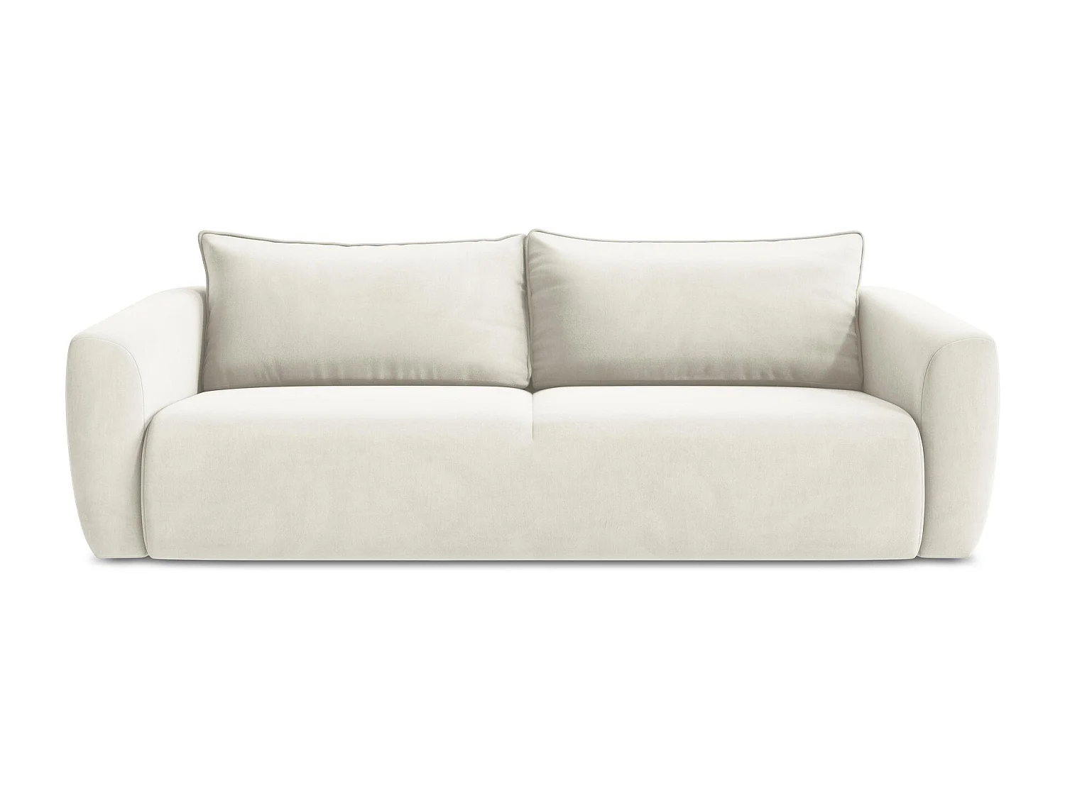 Canapé 3 places convertible en velours - beige clair - GUAVA