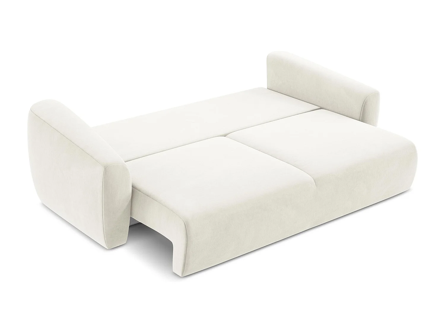 Canapé 3 places convertible en velours - beige clair - GUAVA