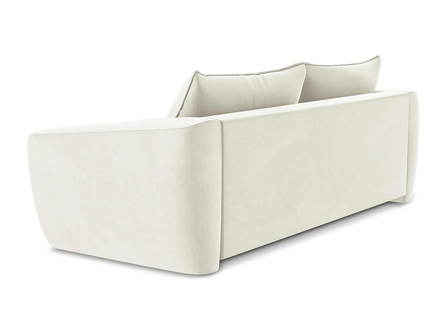 Canapé 3 places convertible en velours - beige clair - GUAVA