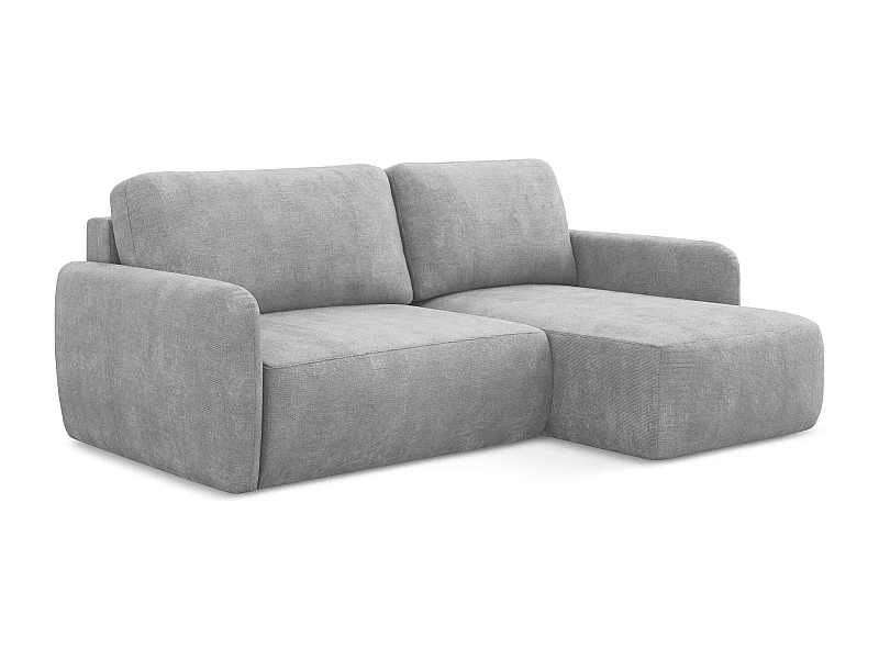 Ecksofa mit Schlaffunktion - Ecke Rechts - Chenille - Hellgrau - LILO