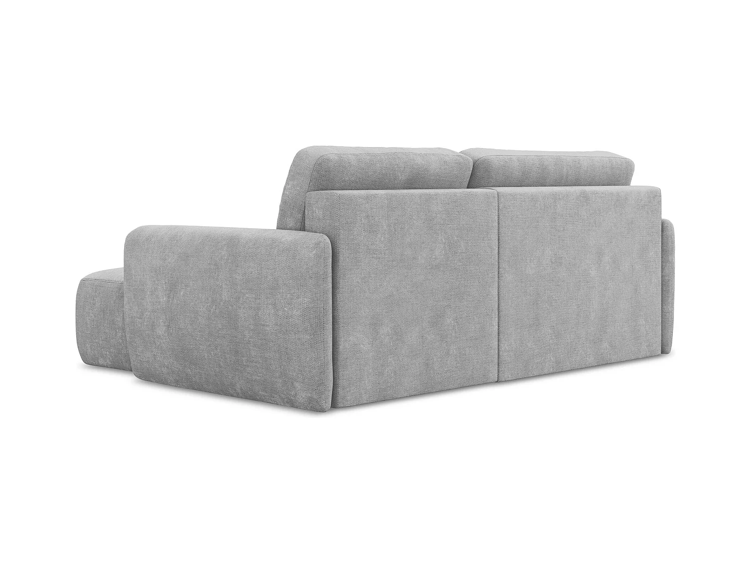 Canapé d'angle droit convertible en tissu chenille - gris clair - LILO