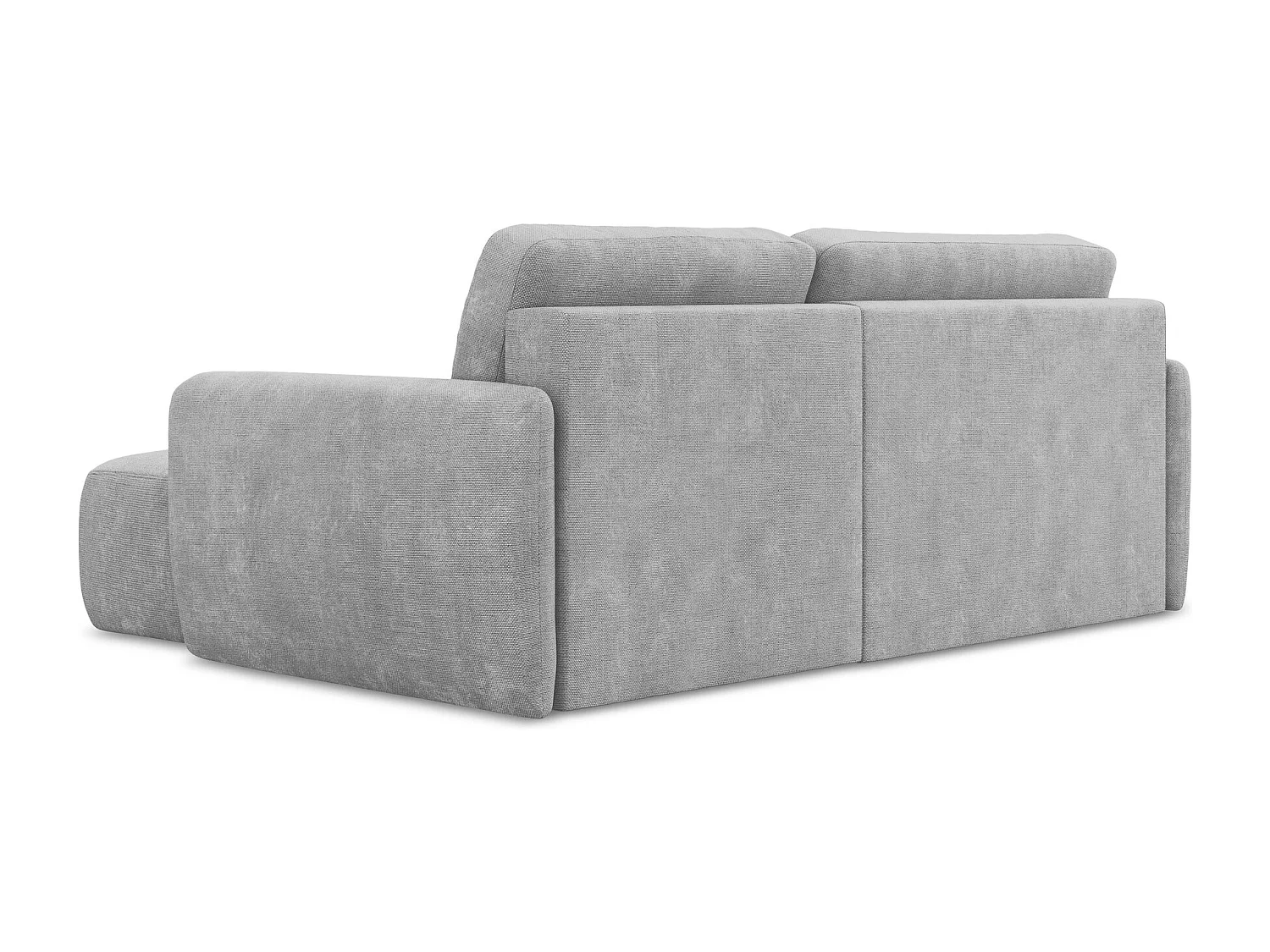 Canapé d'angle droit convertible en tissu chenille - gris clair - LILO