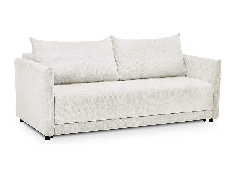 3-Sitzer Sofa mit Schlaffunktion - Chenille - Weiß - PIKO