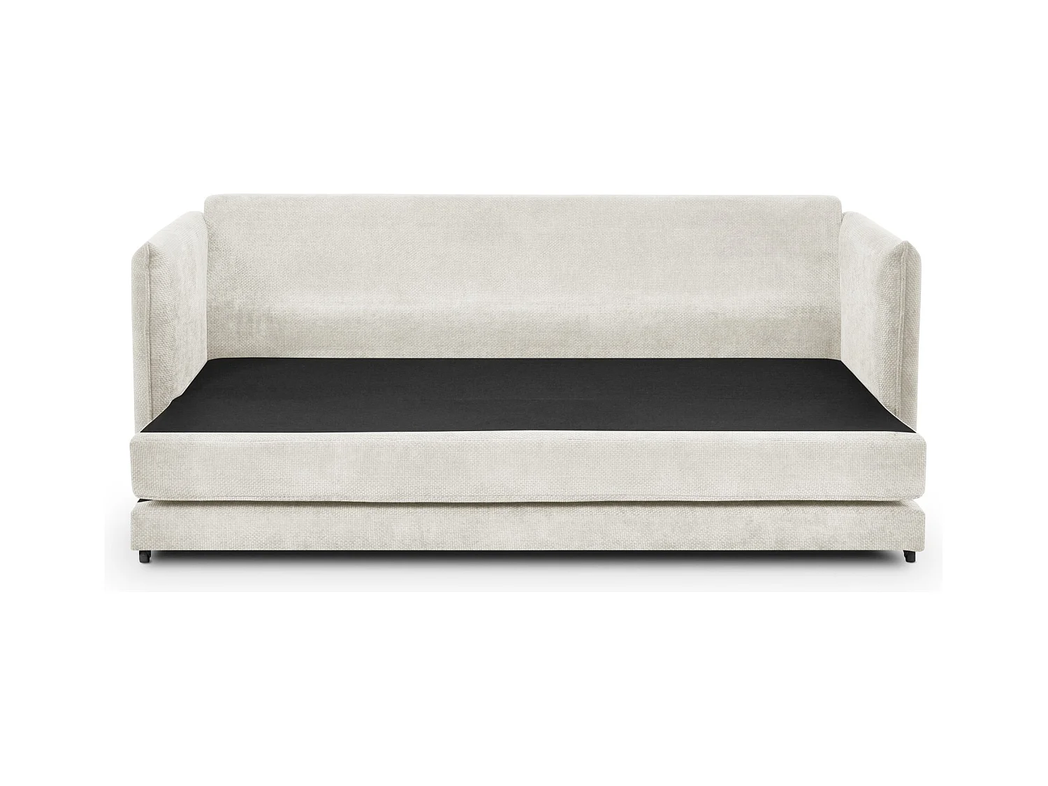 Canapé 3 places convertible en tissu chenille - blanc - PIKO