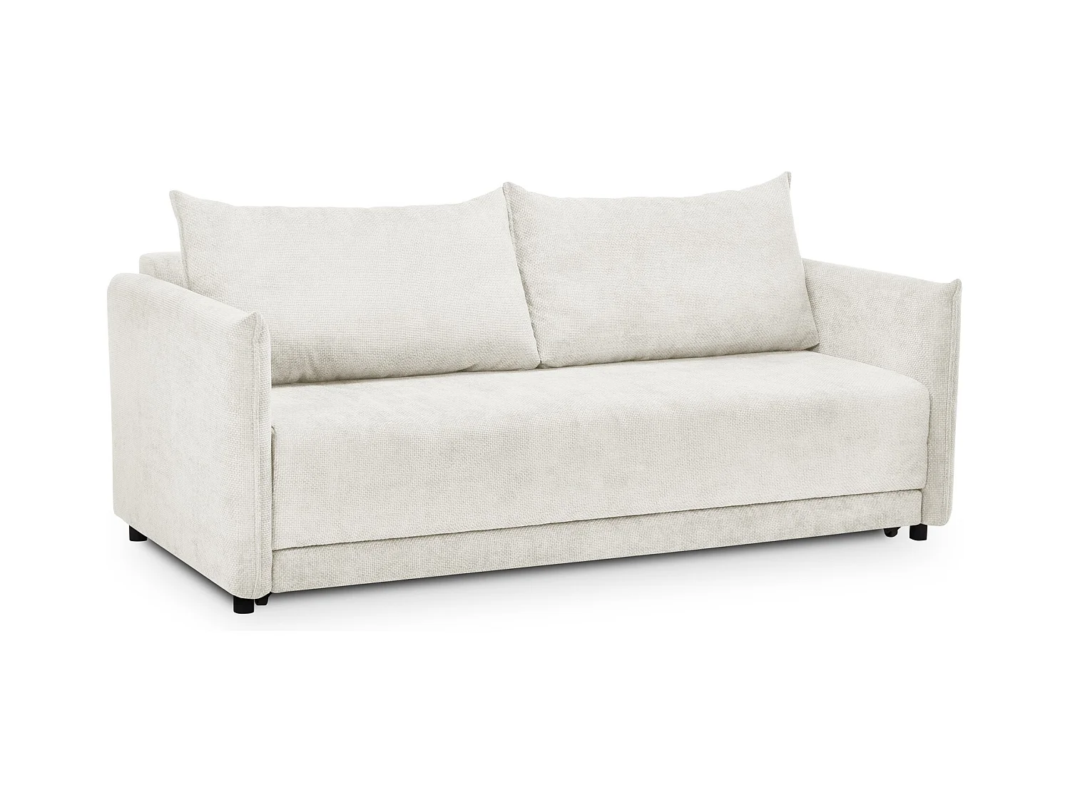 3-Sitzer Sofa mit Schlaffunktion - Chenille - Weiß - PIKO