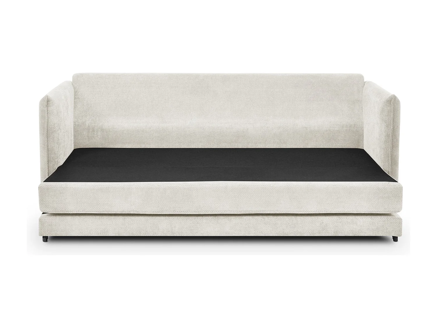 Canapé 3 places convertible en tissu chenille - blanc - PIKO