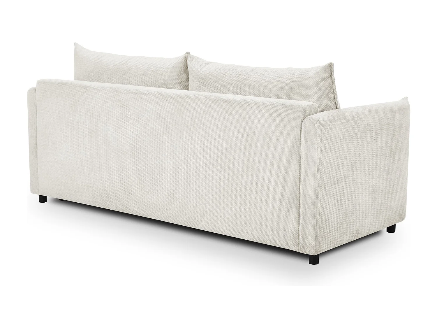 Canapé 3 places convertible en tissu chenille - blanc - PIKO