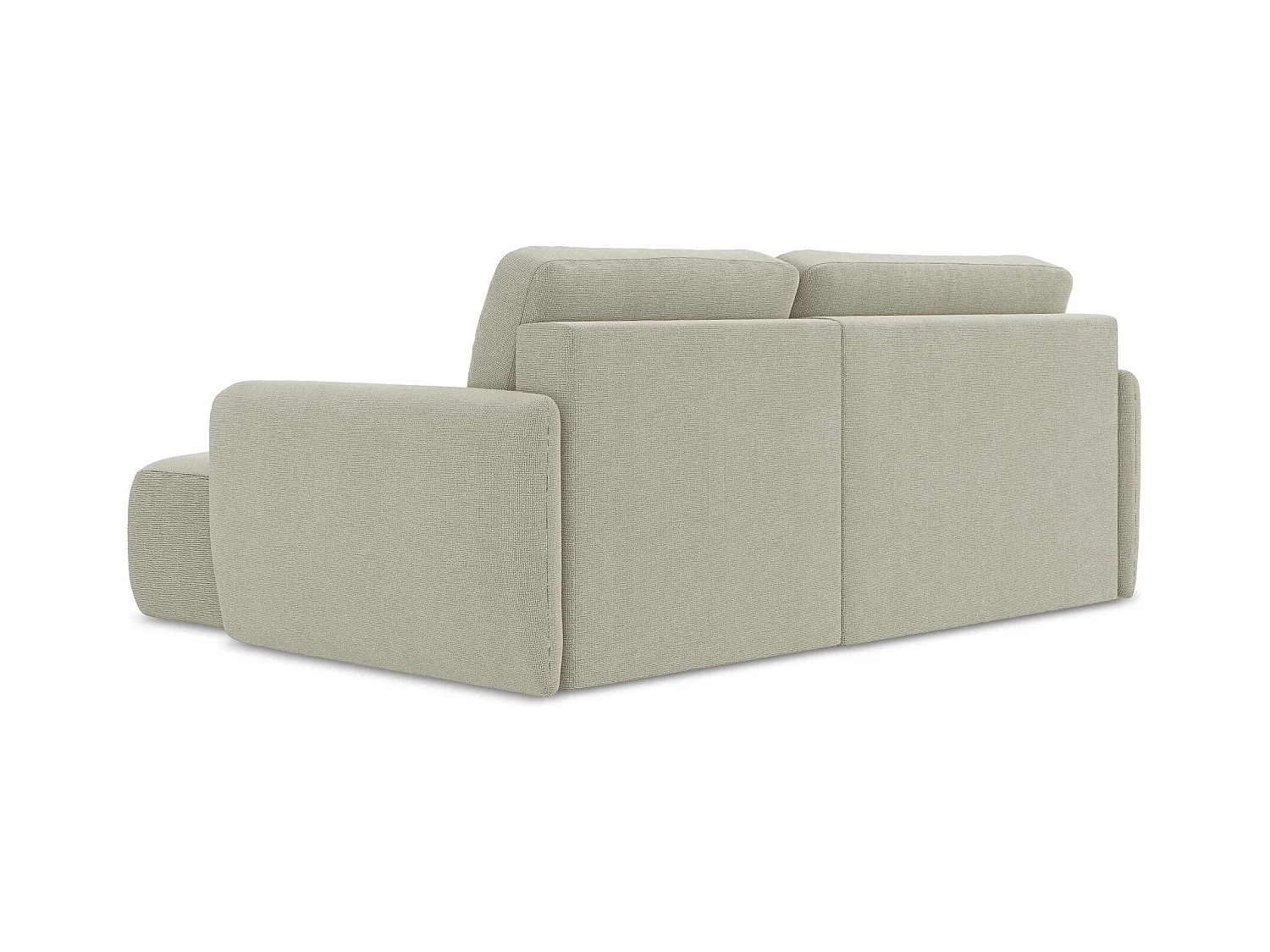 Canapé d'angle droit convertible en tissu texturé - beige clair - LILO