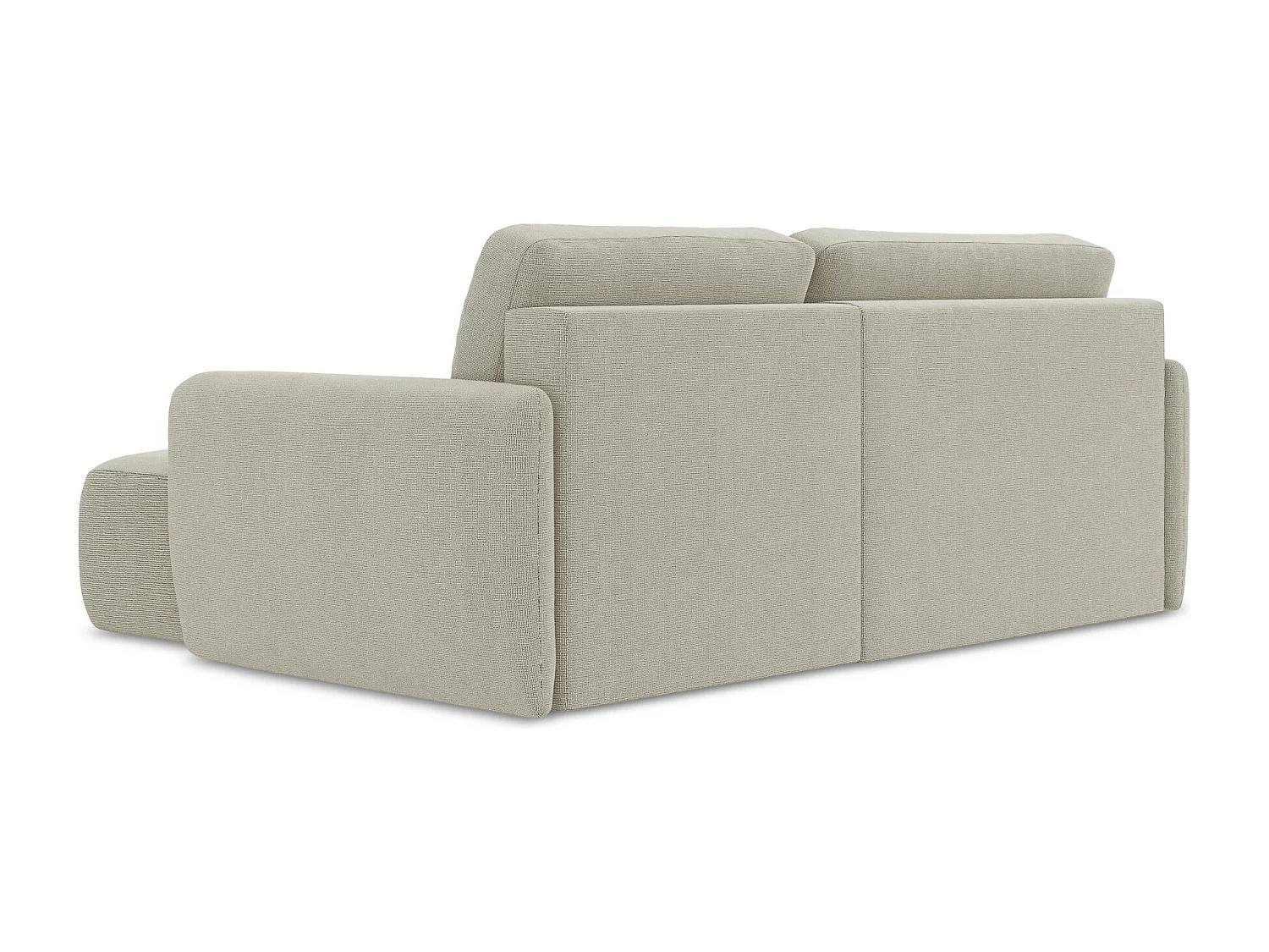 Canapé d'angle droit convertible en tissu texturé - beige clair - LILO
