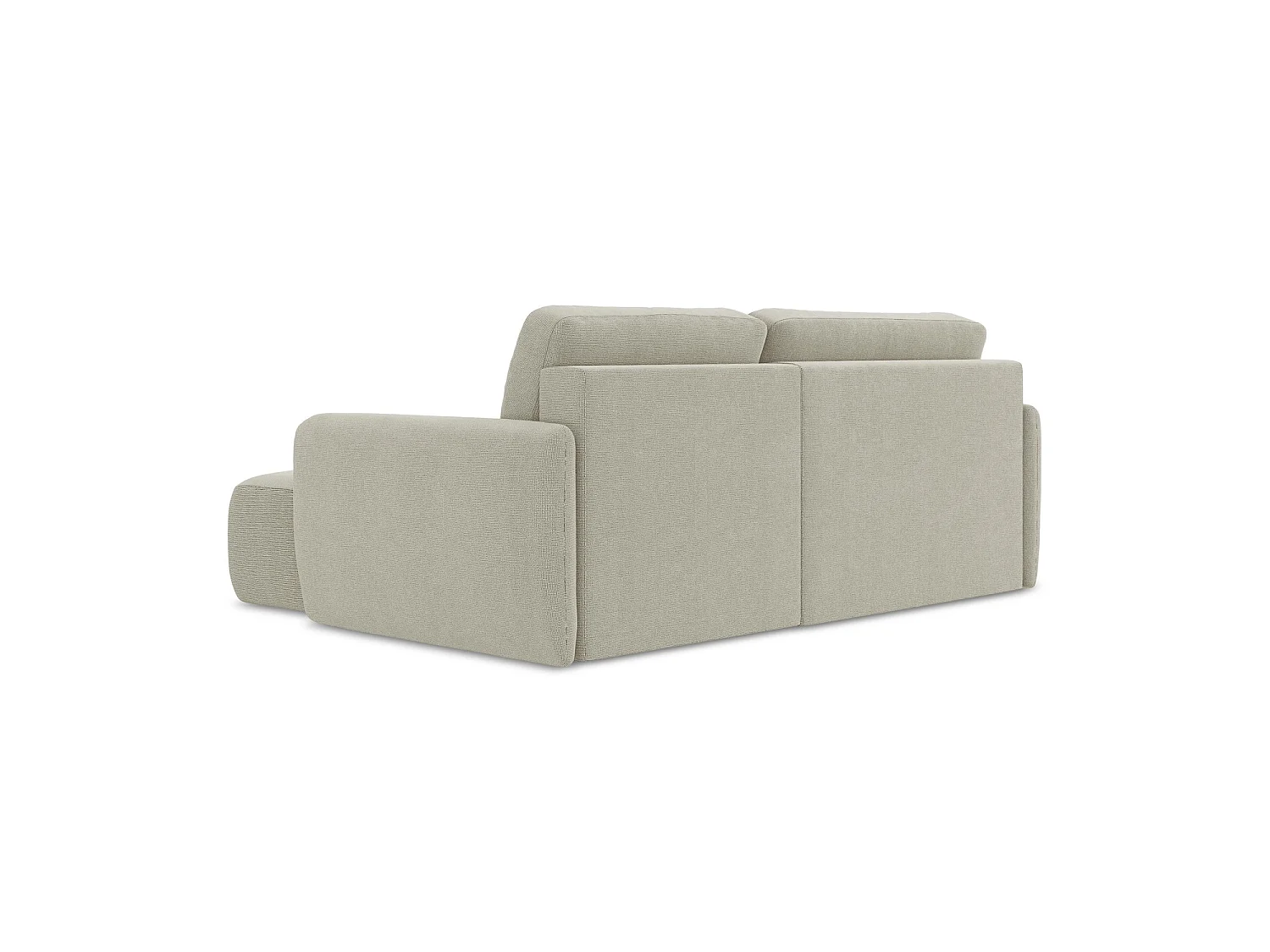 Canapé d'angle droit convertible en tissu texturé - beige clair - CORLE