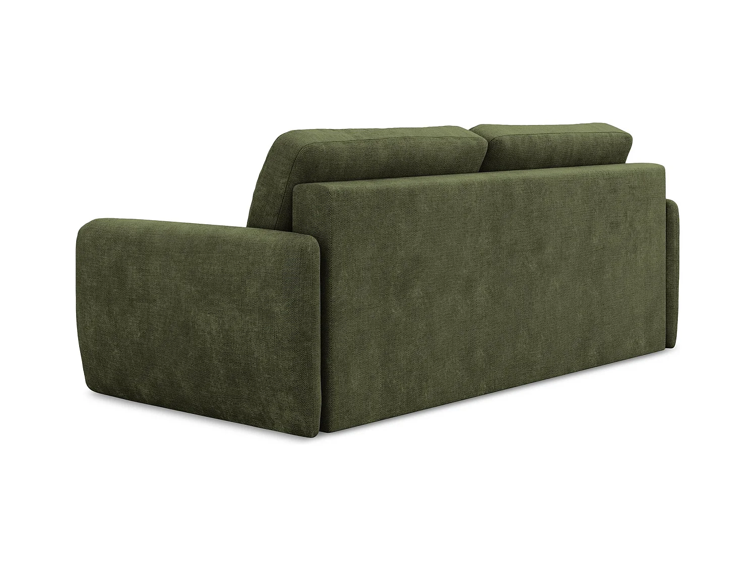 Canapé 3 places convertible en tissu chenille - olive - LILO