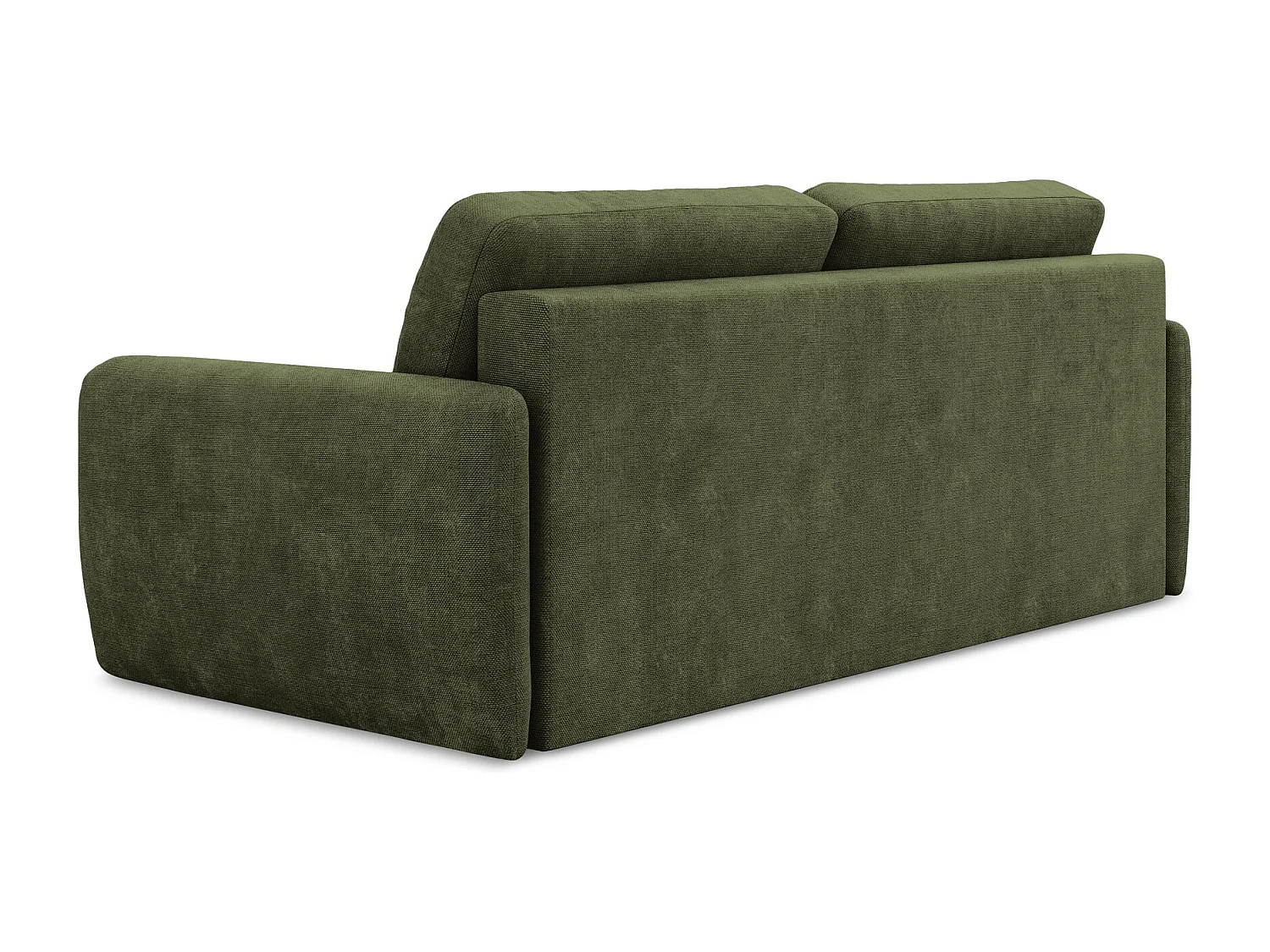 Canapé 3 places convertible en tissu chenille - olive - LILO