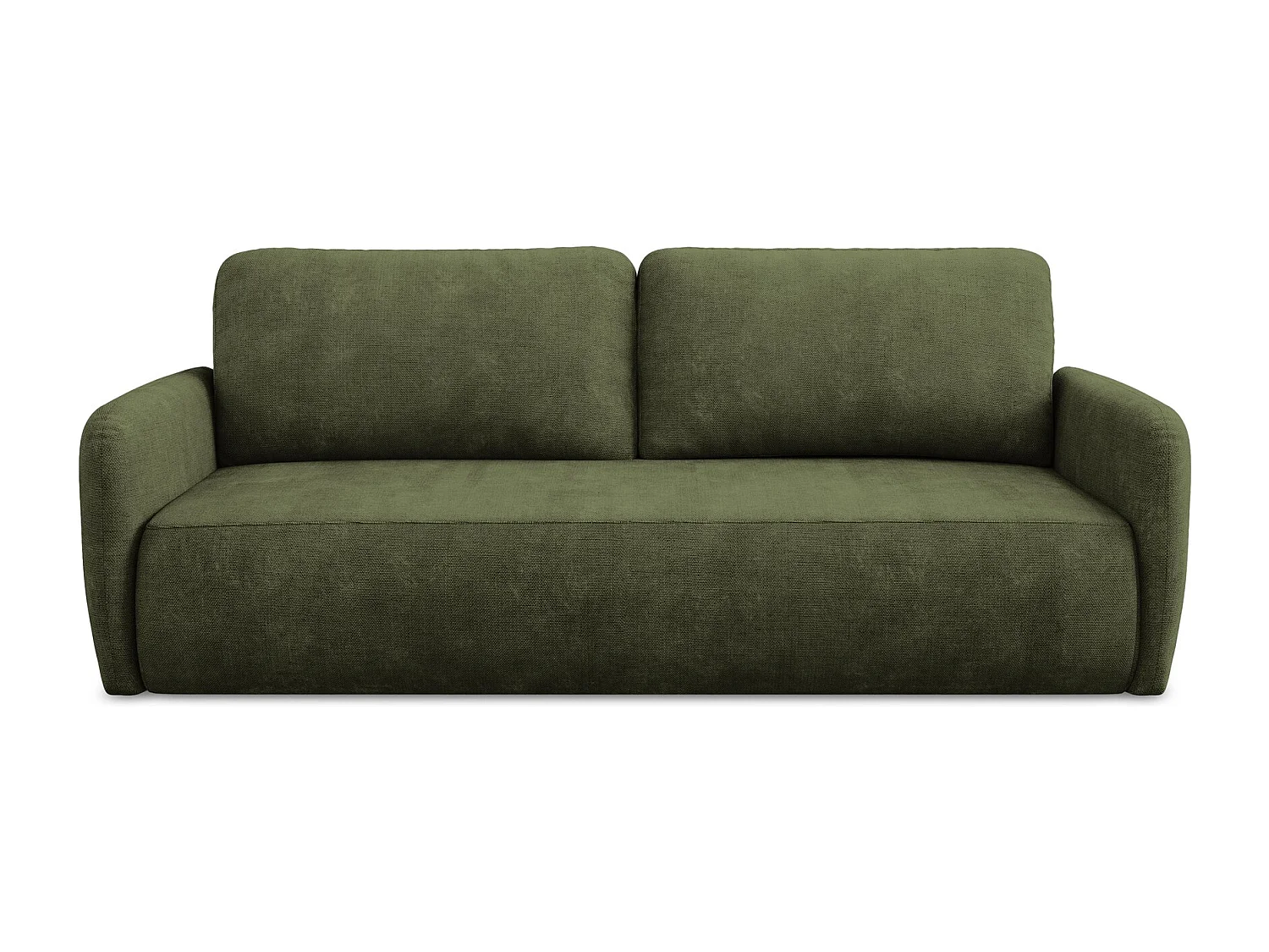 Driezits-slaapbank van olijf chenille stof - LILO