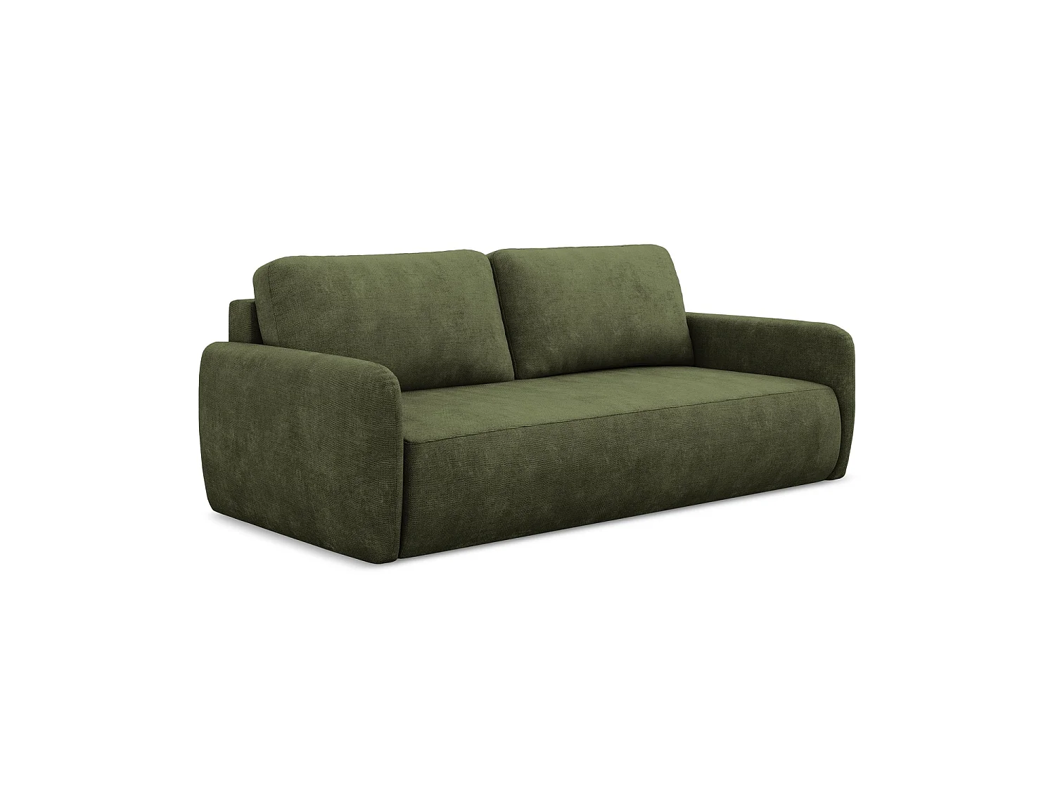 Canapé 3 places convertible en tissu chenille - olive - CORLE