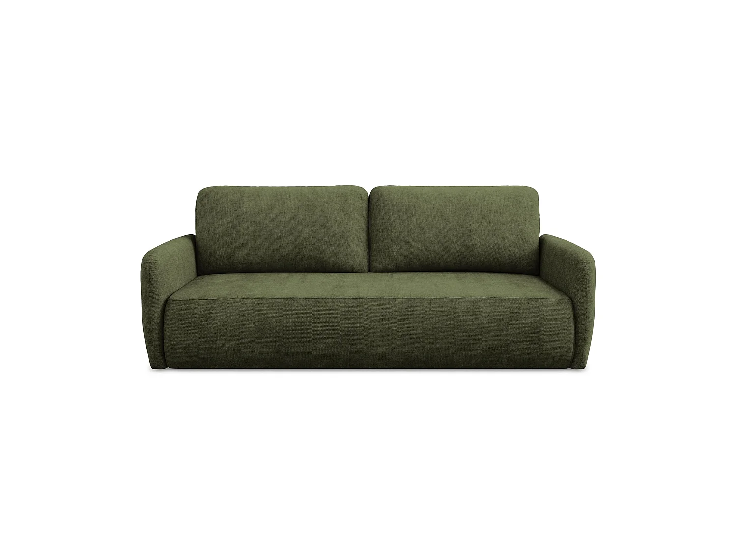 Canapé 3 places convertible en tissu chenille - olive - CORLE