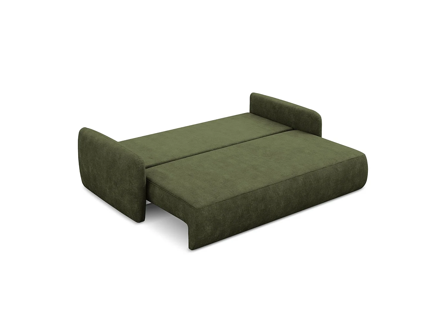 Canapé 3 places convertible en tissu chenille - olive - CORLE