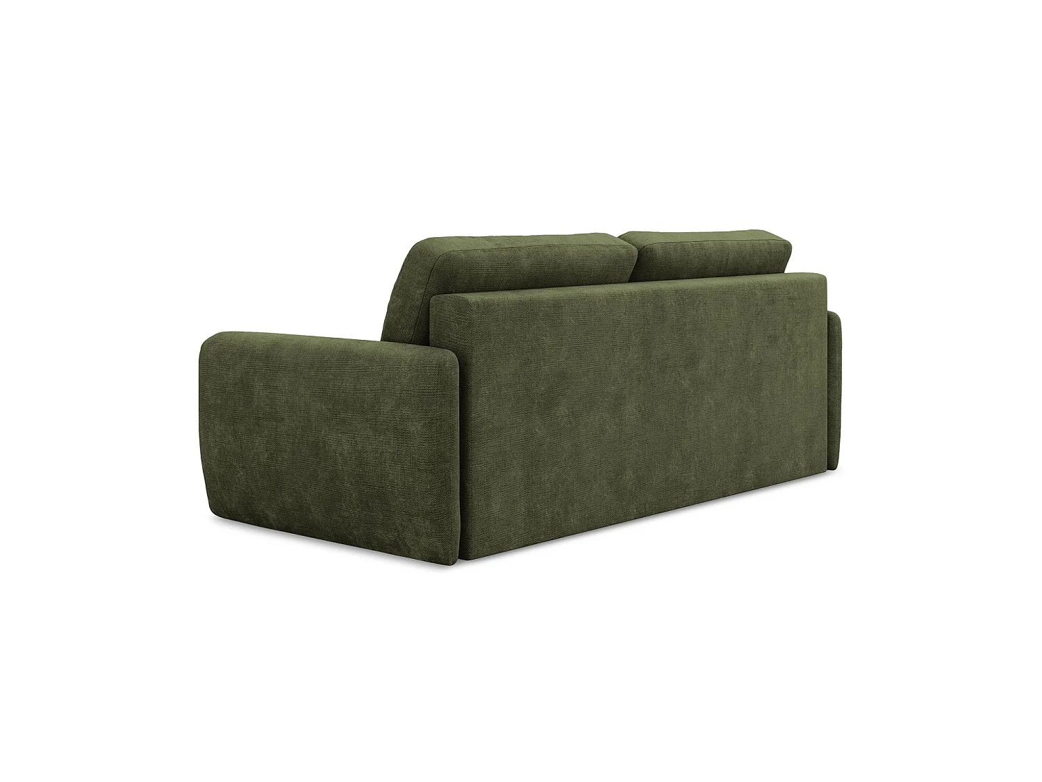 Canapé 3 places convertible en tissu chenille - olive - CORLE
