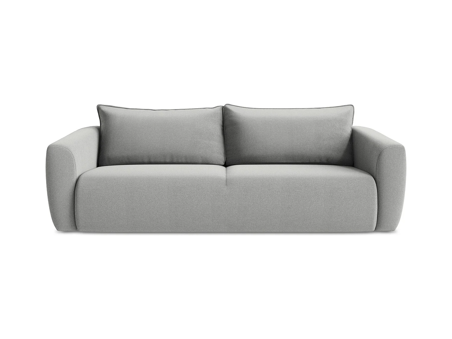 Canapé 3 places convertible en tissu texturé - gris clair - GUAVA