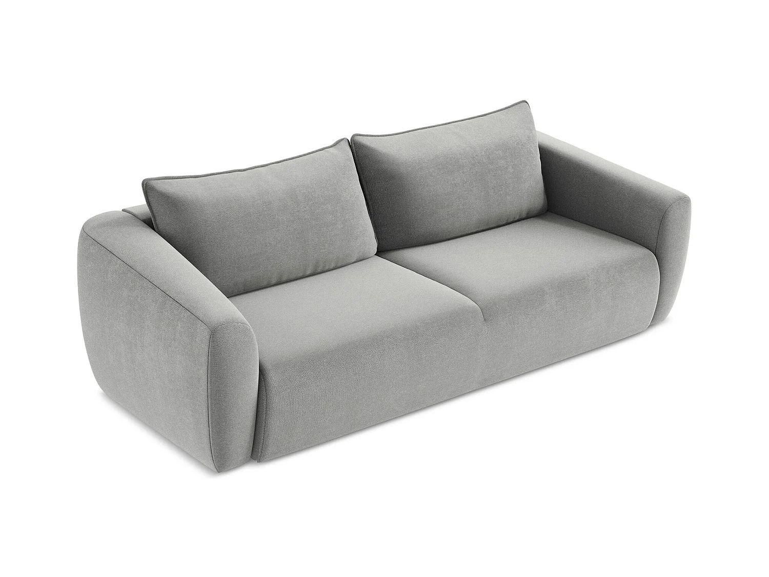 Canapé 3 places convertible en tissu texturé - gris clair - GUAVA