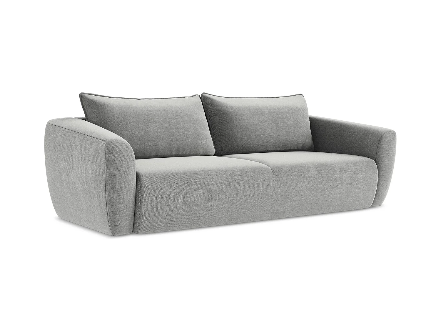 3-Sitzer Sofa mit Schlaffunktion - Strukturstoff - Hellgrau - GUAVA