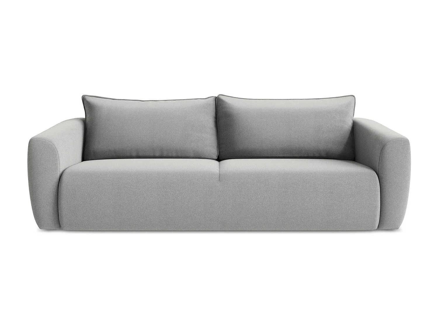 Canapé 3 places convertible en tissu texturé - gris clair - GUAVA