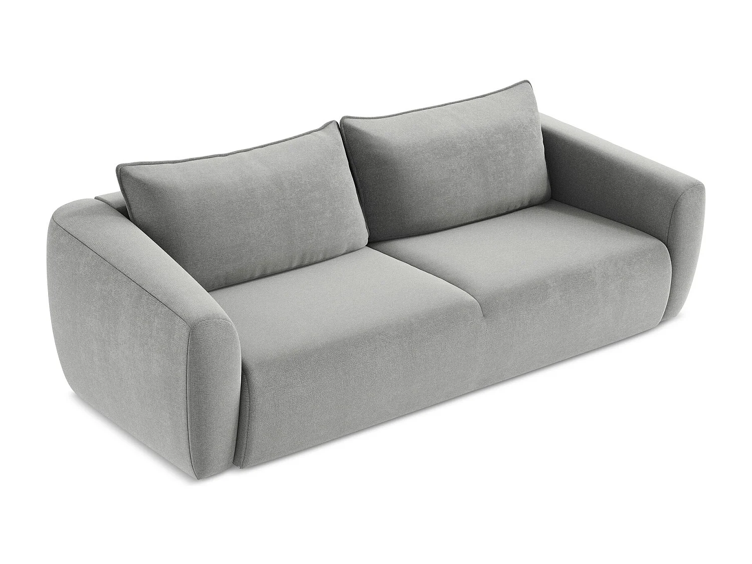 Canapé 3 places convertible en tissu texturé - gris clair - GUAVA