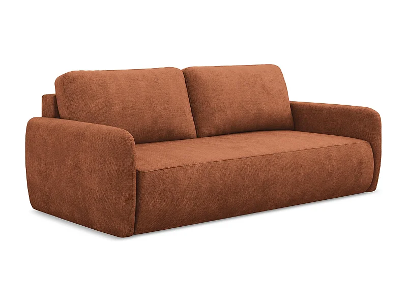 3-Sitzer Sofa mit Schlaffunktion - Chenille - Terrakotta - LILO